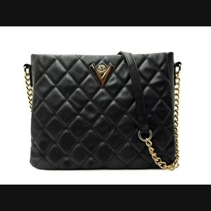 Valentino Orlandi Black Quilted Crossbody Bag
